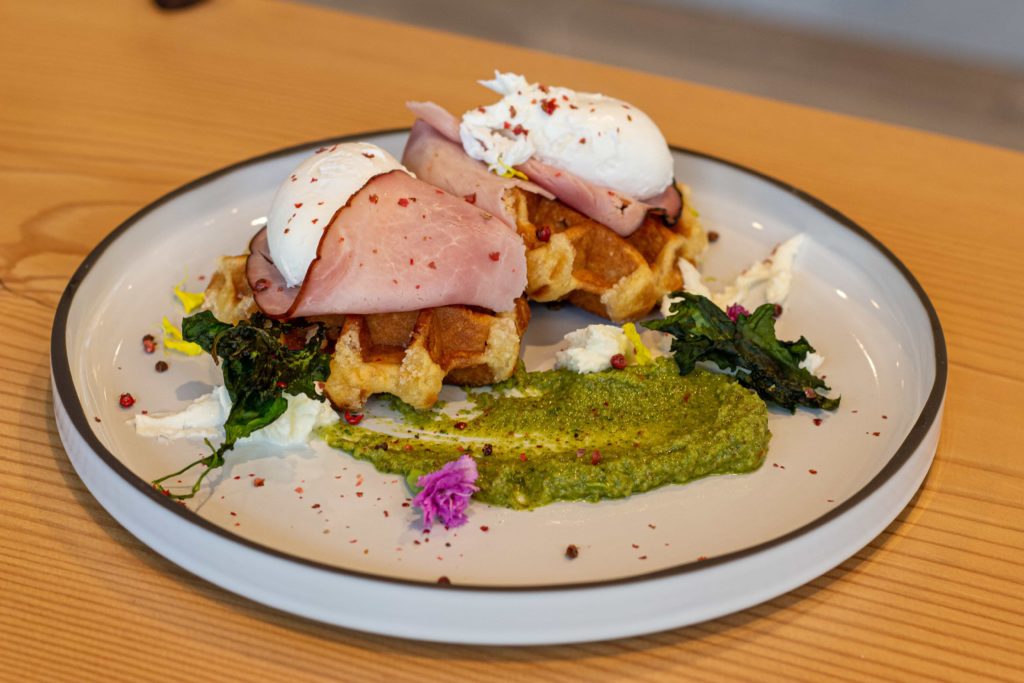 Belgian Waffles Benny at Pallet Coffee Roasters (Downtown)