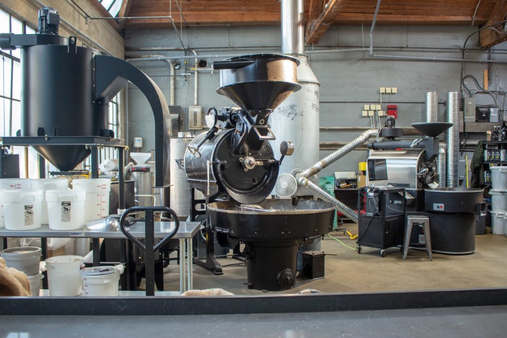 Roaster at Pallet Coffee Roasters HQ