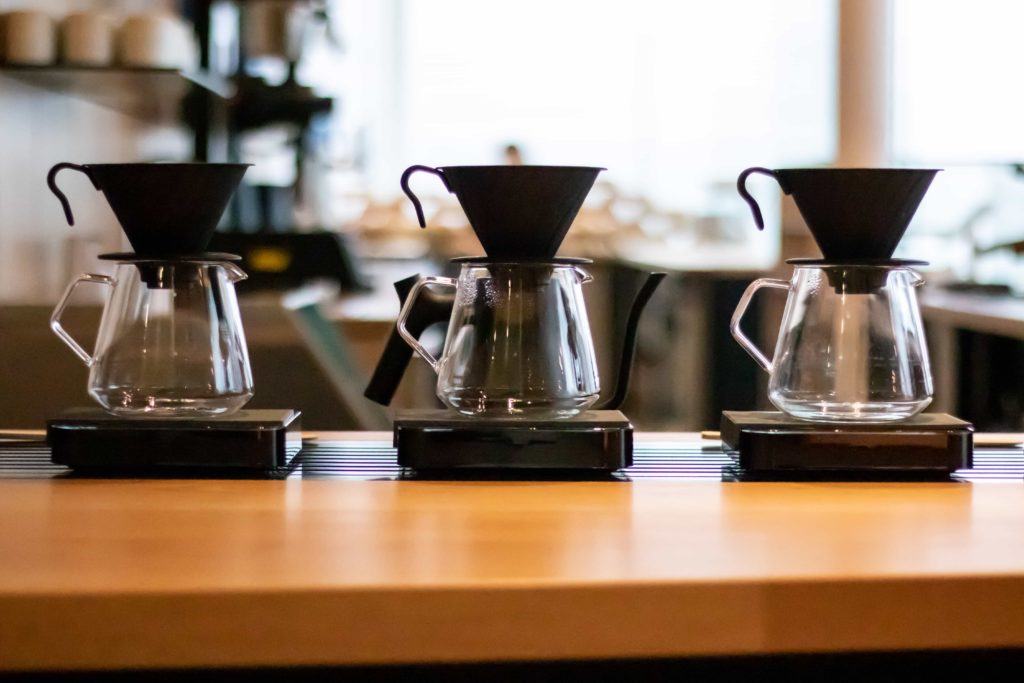 v60 Pour over devices on table