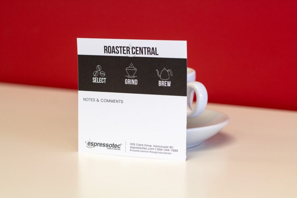 Coffee Card at Roaster Central
