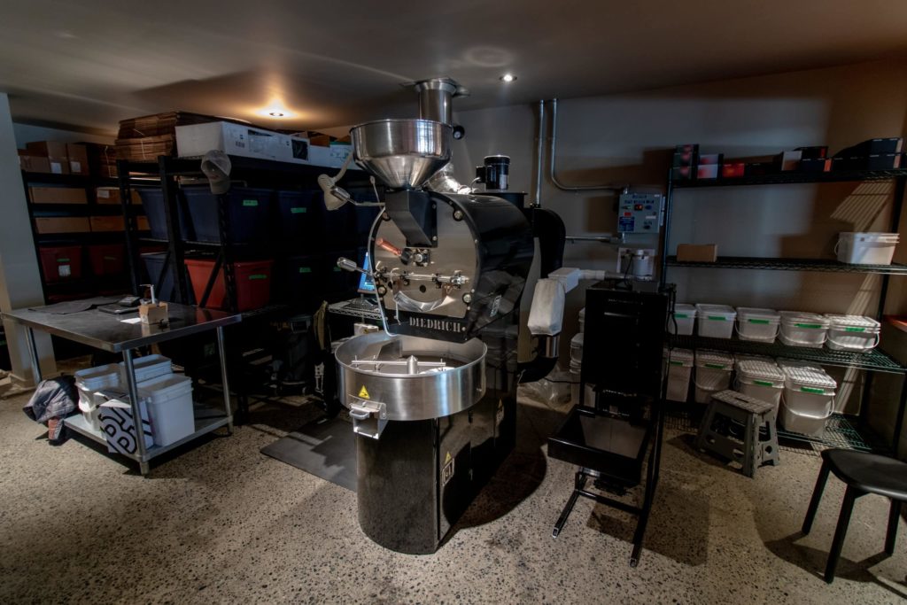 The coffee roaster at Harken Coffee Roasters