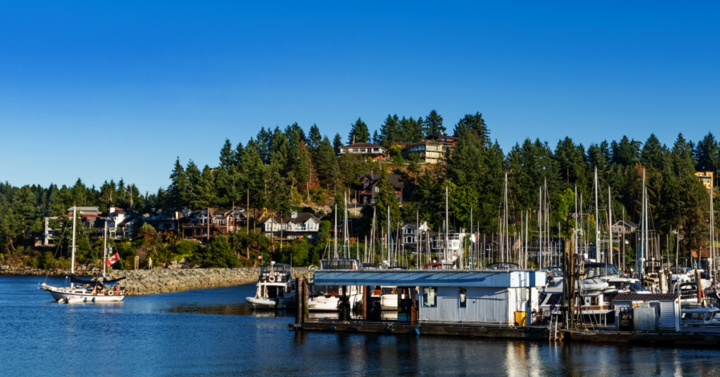 The bay at Gibsons on the Sunshine Coast