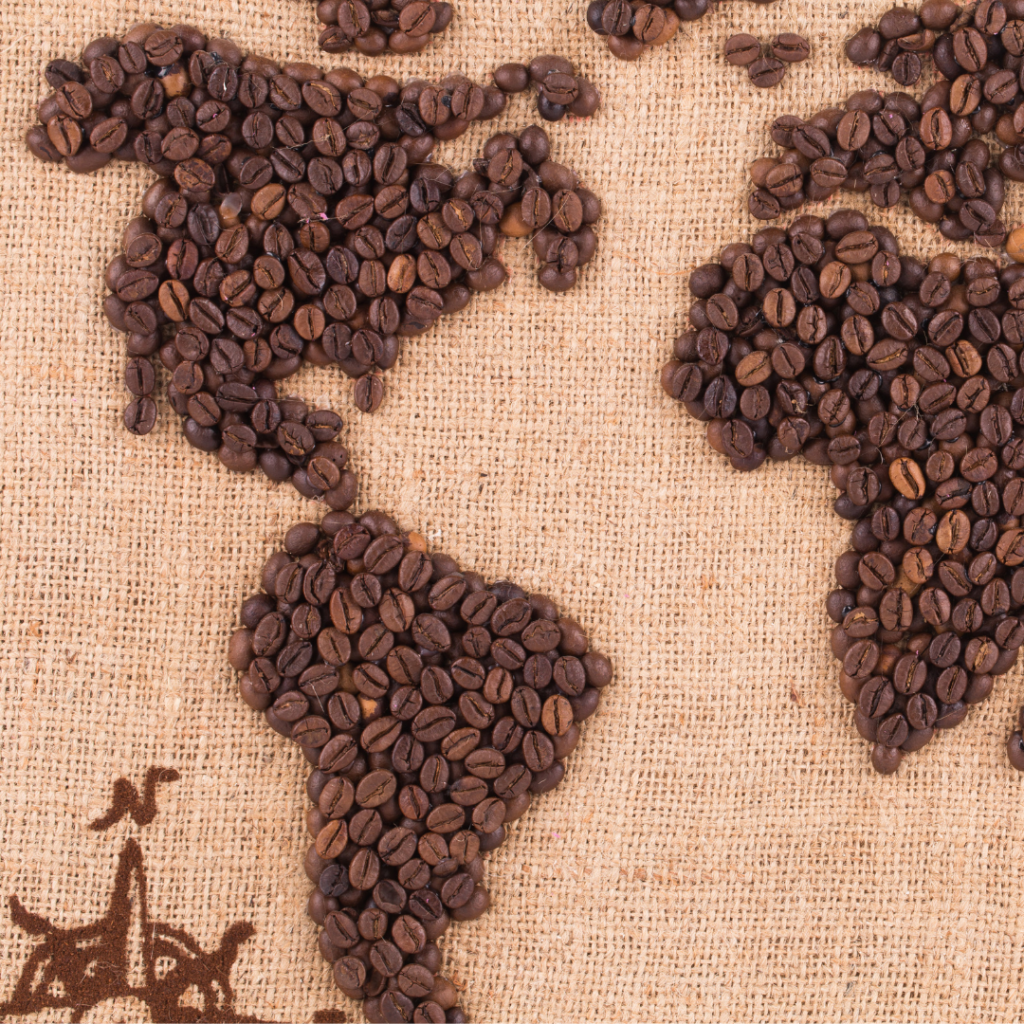 Coffee bean map - The Americas