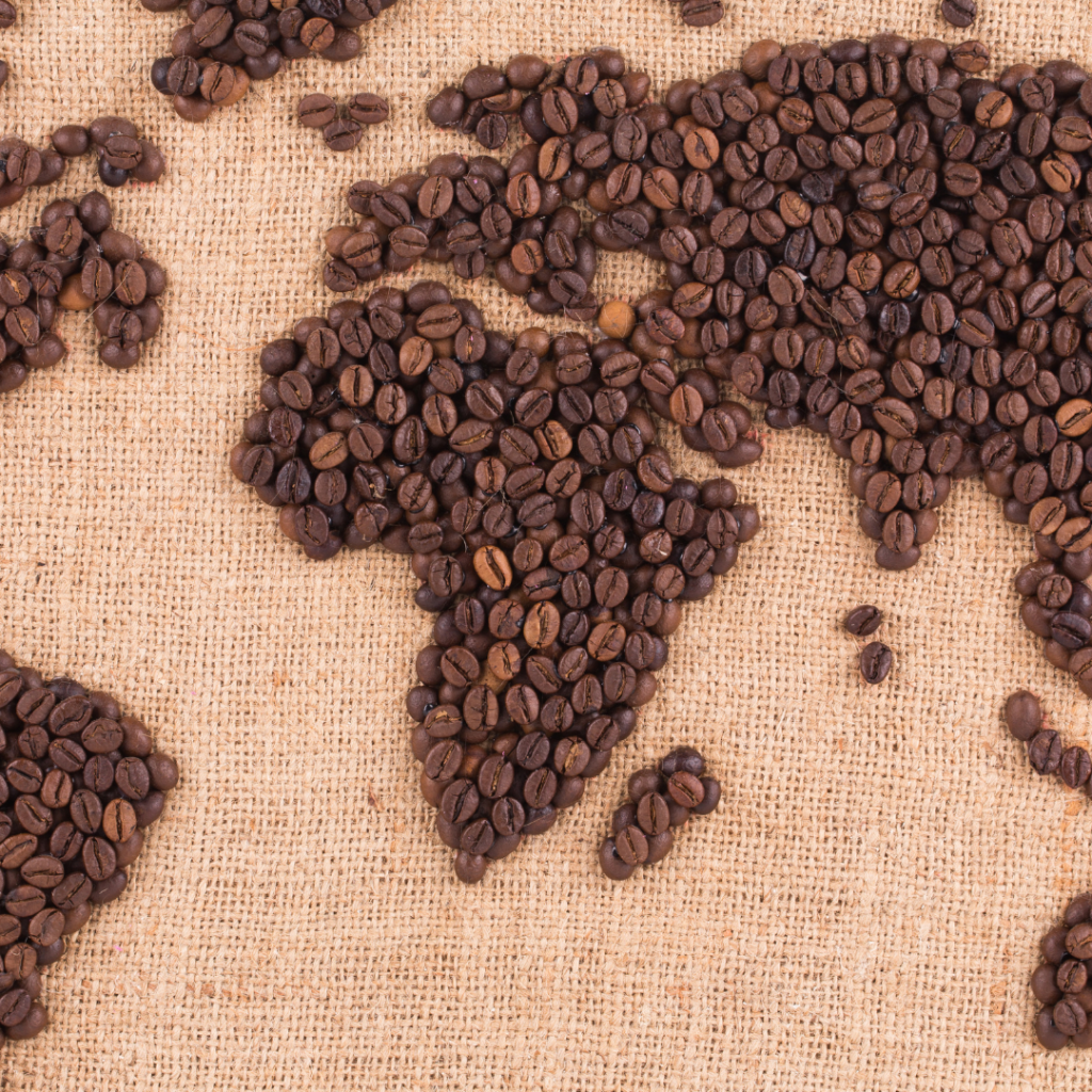 Coffee bean map - africa