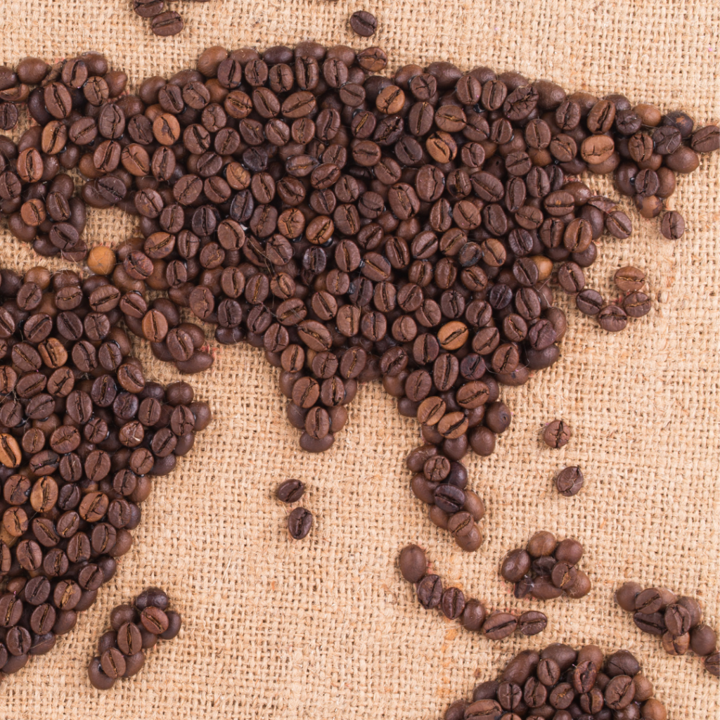 Coffee bean map - Asia