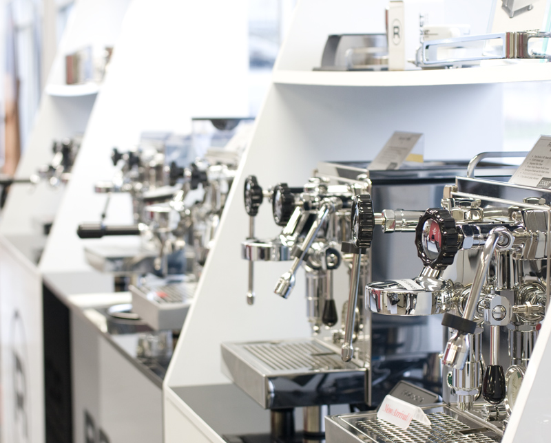 Line of espresso machines
